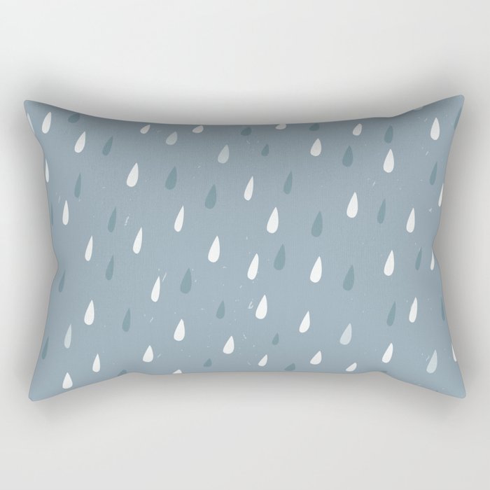 rain drops on grey Rectangular Pillow