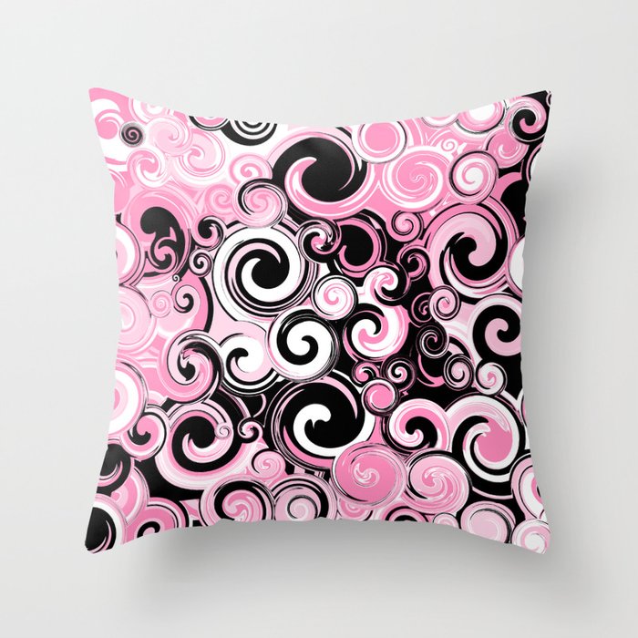Pink and sales black pillows