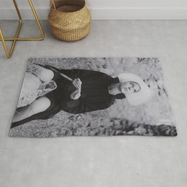Nun Rolling Joint Sisters of Mercy Vintage Poster black and white photography - photograph Rug | Photographs, And, Black, Funny, 420, Church, Naughty, Nun, Cigarettes, Vintage 