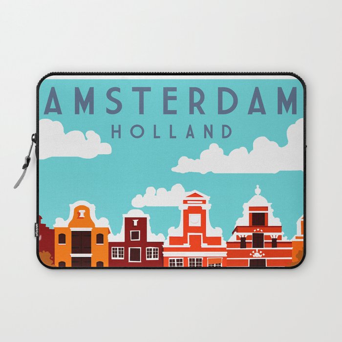 Vintage Amsterdam Holland Travel Laptop Sleeve