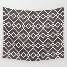Dark Brown and White Tessellation Line Pattern 23 - DE 2022 Trending Color Espresso Macchiato DET680 Wall Tapestry