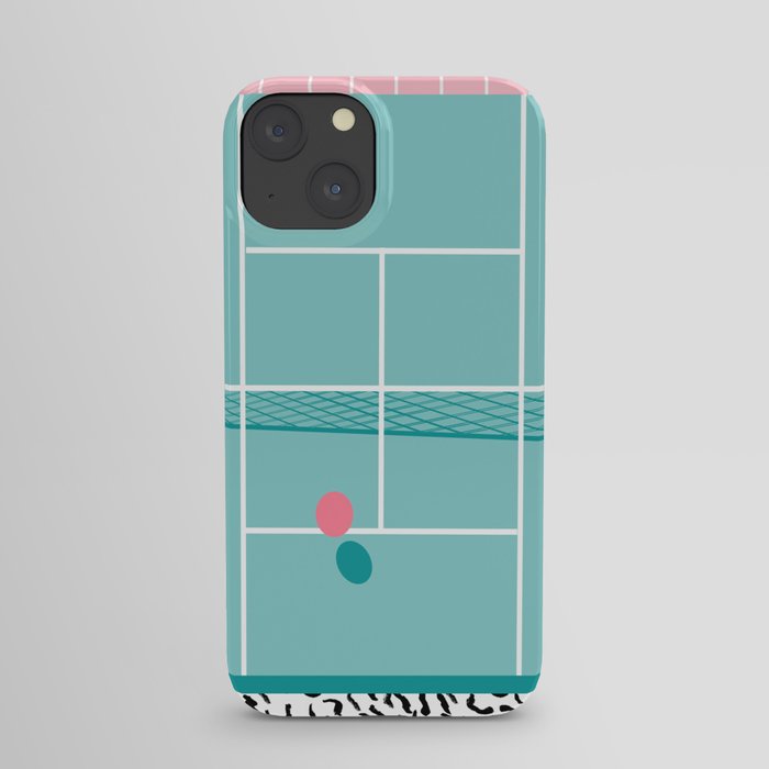 Baller - tennis sports retro pastel palm springs vacation athlete full court memphis style throwback iPhone Case