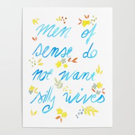Men of sense do not want silly wives - Blue & Yellow Palette Poster