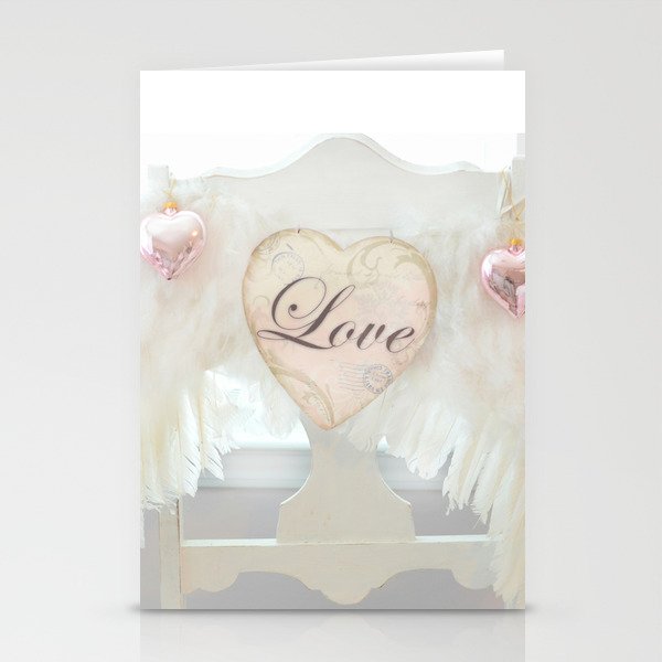 Dreamy Ethereal White Angel Wings Love Heart Print And Love Home