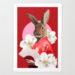 Pricecess Little Bunny in Kimono Art Print