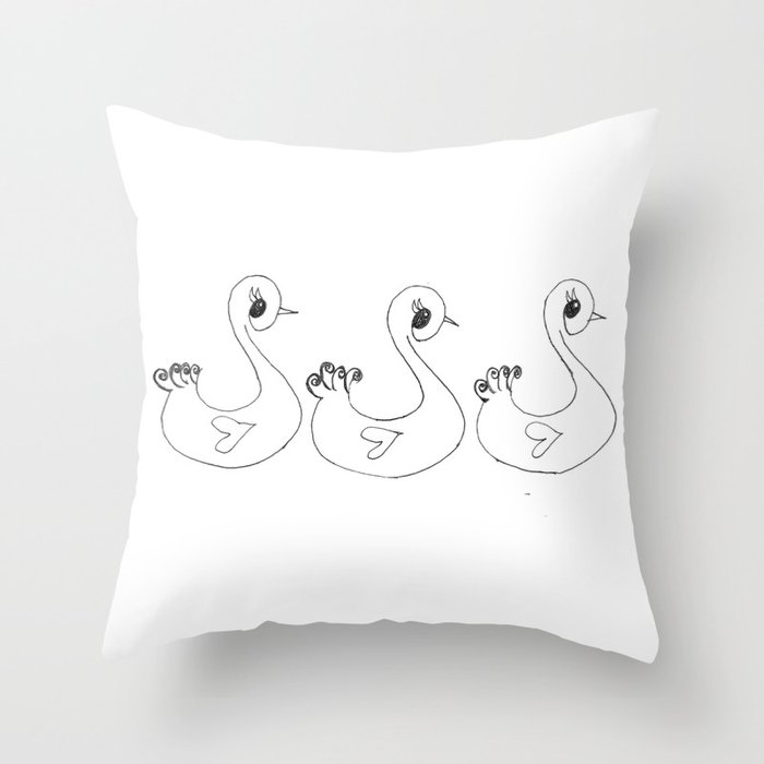 Swan III Throw Pillow