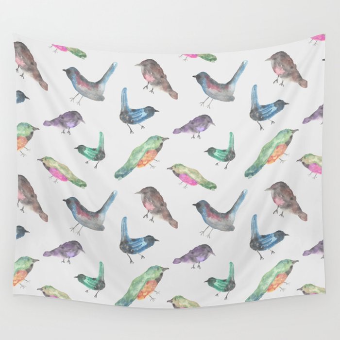 Funky Birds Wall Tapestry