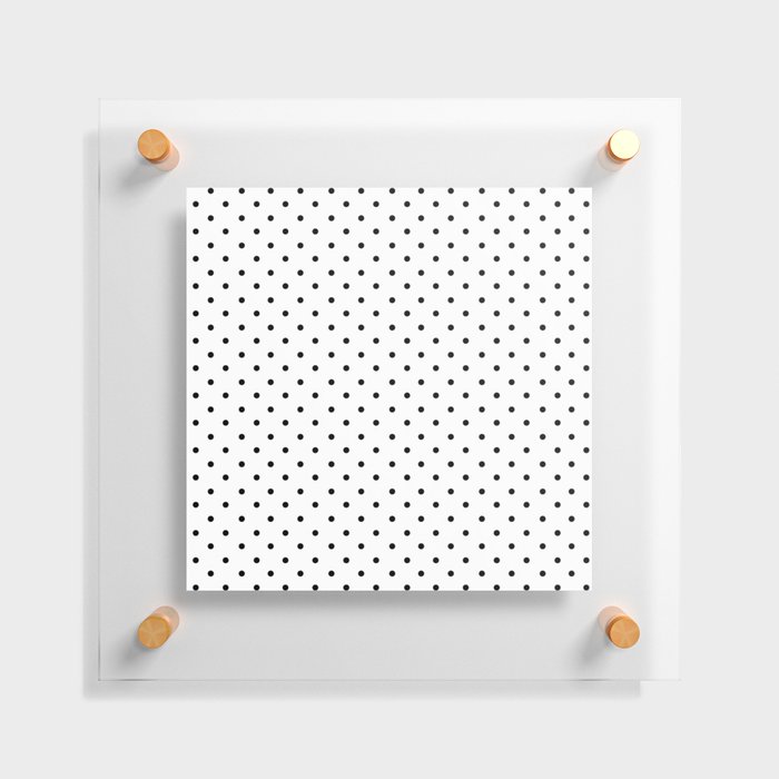 Minimal - Small black polka dots on white - Mix & Match with Simplicty of life Floating Acrylic Print