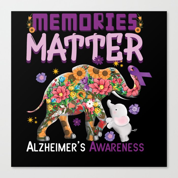 Elephant Memories Alzheimer Alzheimer's Awareness Canvas Print