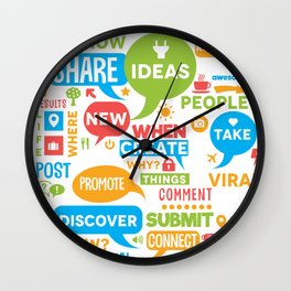 Social Media Infographic Style Design Wall Clock