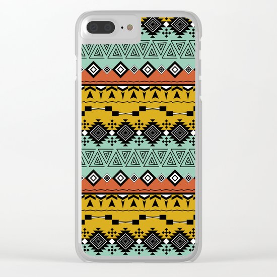 Colorful Aztec pattern. Clear iPhone Case