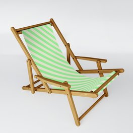 [ Thumbnail: Beige & Green Colored Lined/Striped Pattern Sling Chair ]