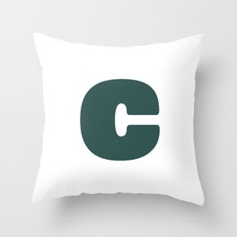 c (Dark Green & White Letter) Throw Pillow
