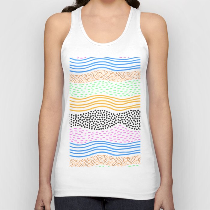 Abstract hand drawn shapes doodle pattern Tank Top