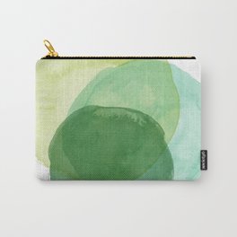 Abstract Organic Watercolor Shapes Painting in Green Carry-All Pouch