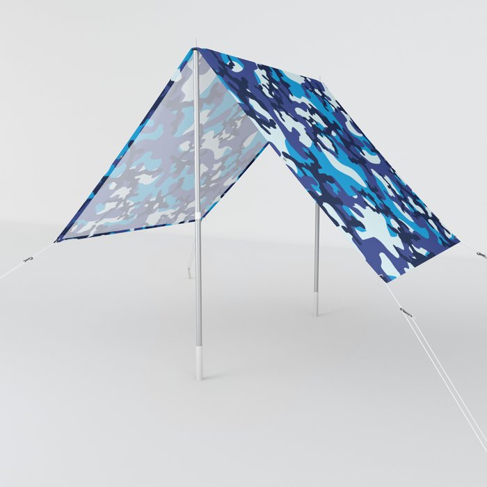 Blue Camouflage Print Cool Trendy Camo Pattern Sun Shade