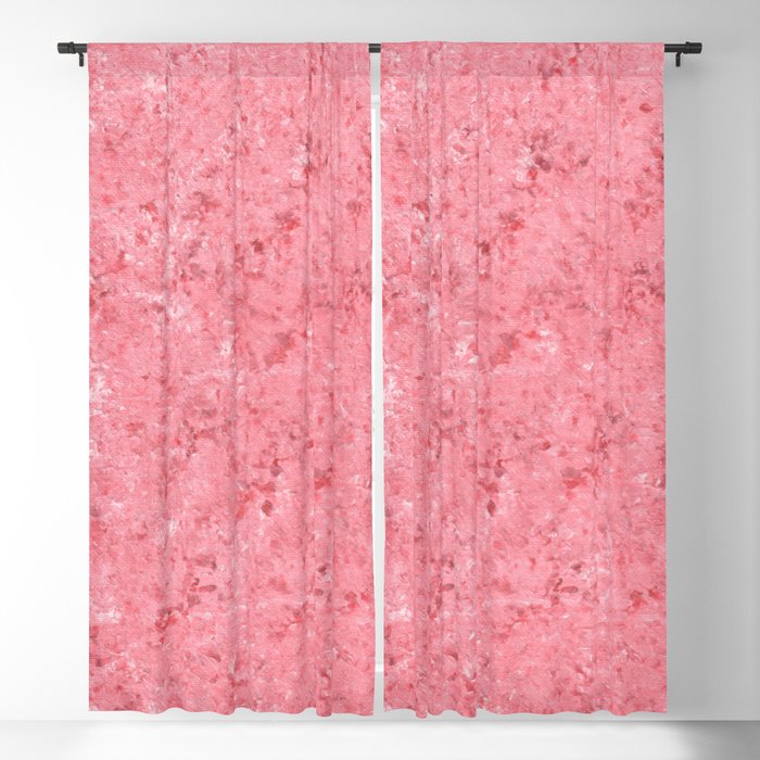 Pink Red White Coral Sponge Painting Blackout Curtain
