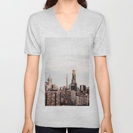 Canada Toronto Skyline V Neck T Shirt