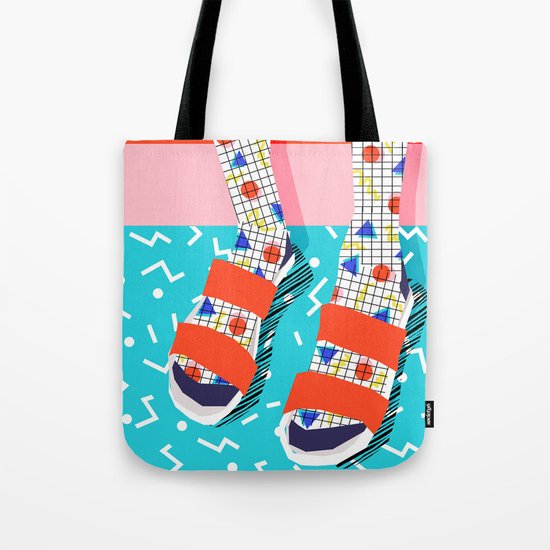 No Doi - memphis throwback retro classic style fashion 1980s 80s hipster shoes socks urban trendy Tote Bag