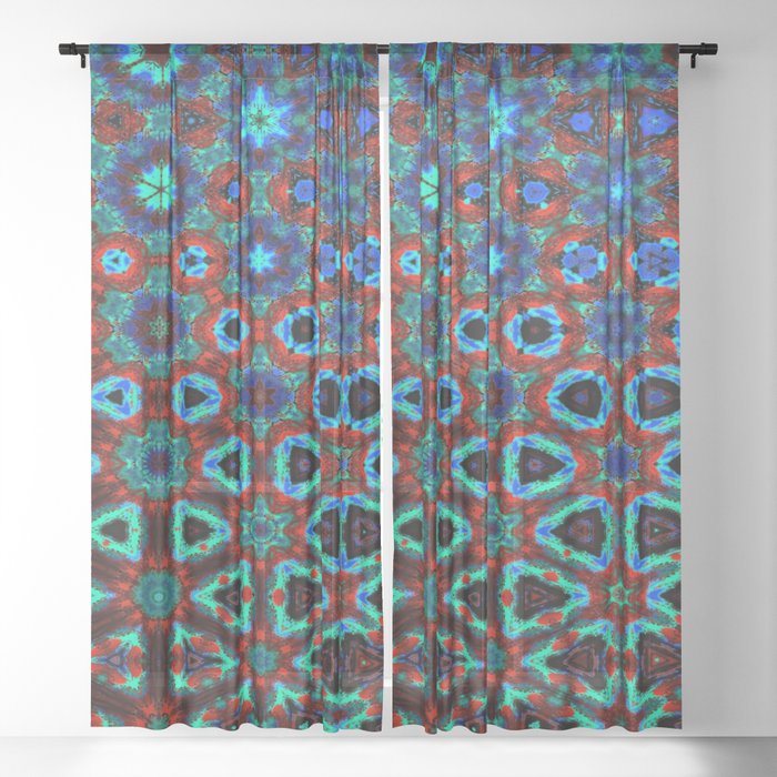 Psychedelic Abstraction Sheer Curtain