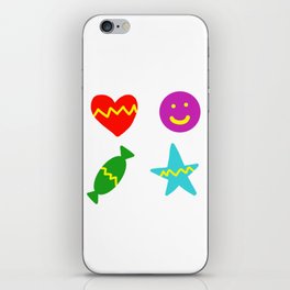 Happy Valentines Day : Heart, Star, Candy and Smile Emojie iPhone Skin