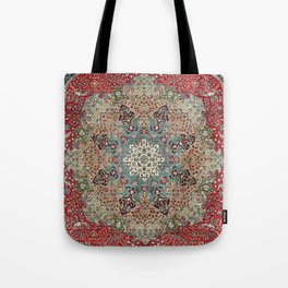 Antique Red Blue Black Persian Carpet Print Tote Bag