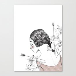 Flowers and arrows Canvas Print