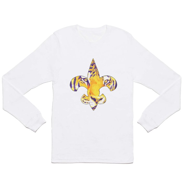 Fleur De Lis LSU Tiger Long Sleeve T Shirt