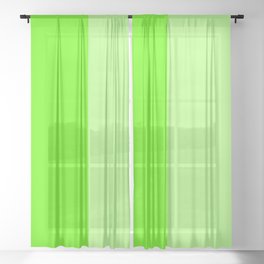 Lime Green Two Monochrome Tone Color Block Sheer Curtain