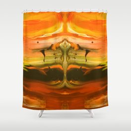 Heaven and Hell Orange Shower Curtain