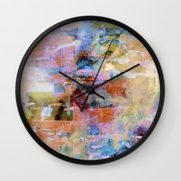 African Dye - Colorful Ink Paint Abstract Ethnic Tribal Art Pastel Wall Clock