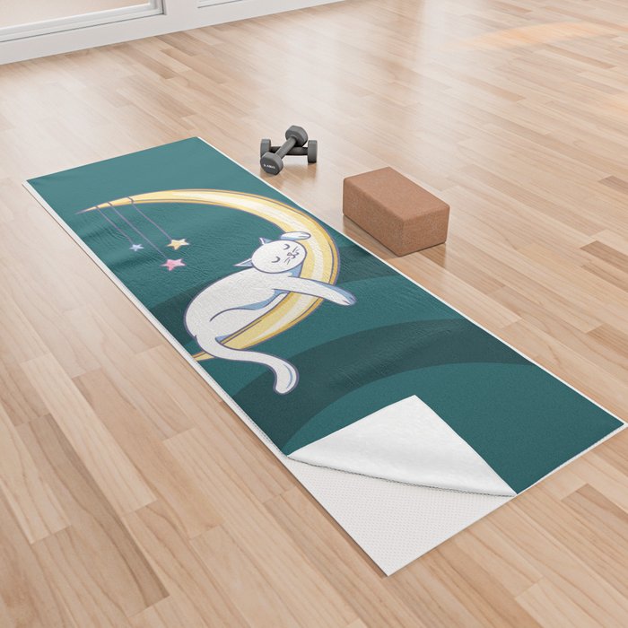 Bohemian Moon Cat Yoga Towel