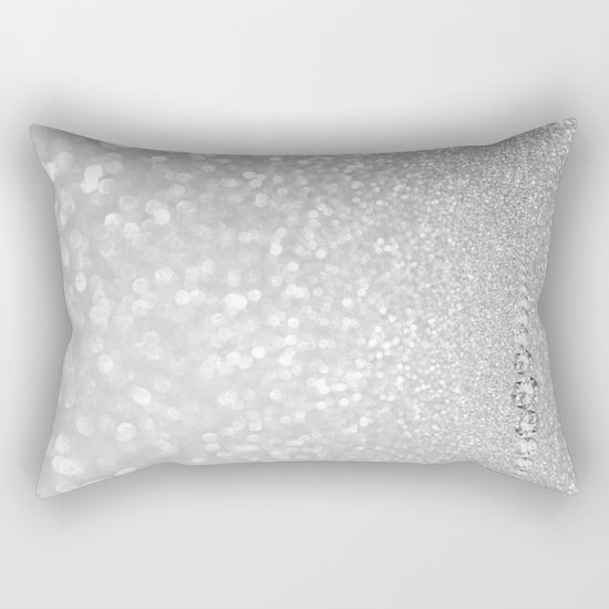 Diamonds are girls best friends III- Silver elegant glitter effect Rectangular Pillow