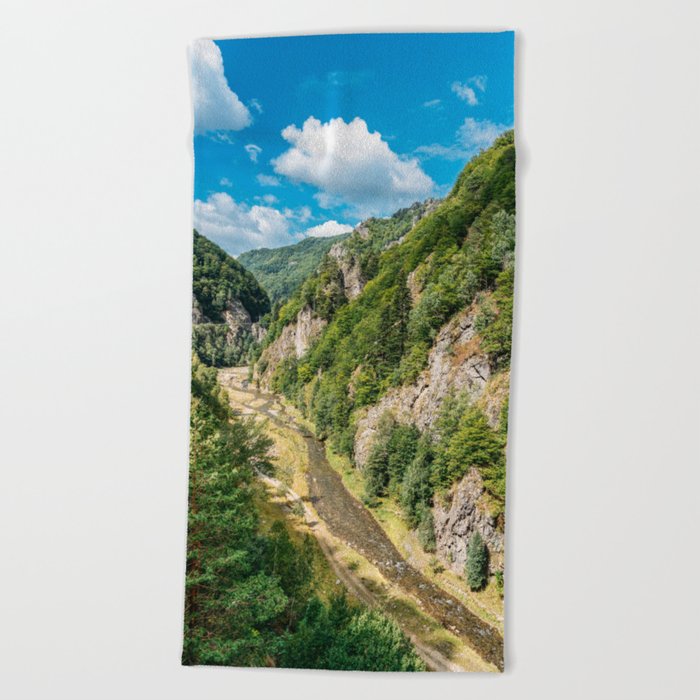 Carpathian Mountains View On Transfagarasan Road In Romania Summer Landscape Transylvania Mountain Beach Towel By Radub85