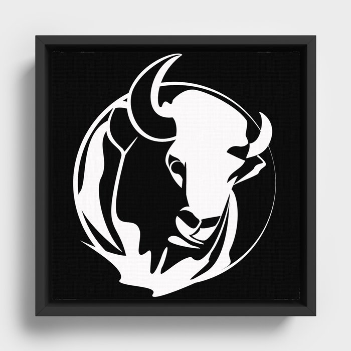Black Bull Framed Canvas