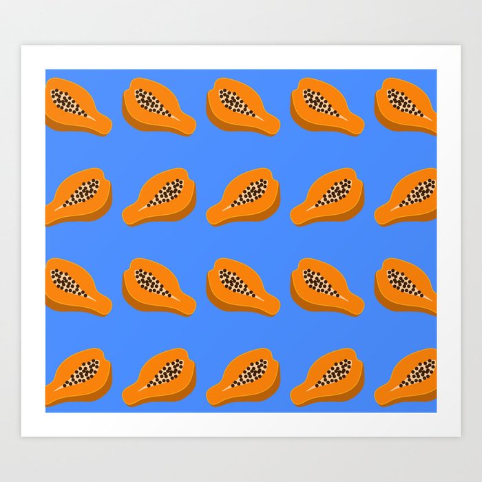 Papaya blue Art Print