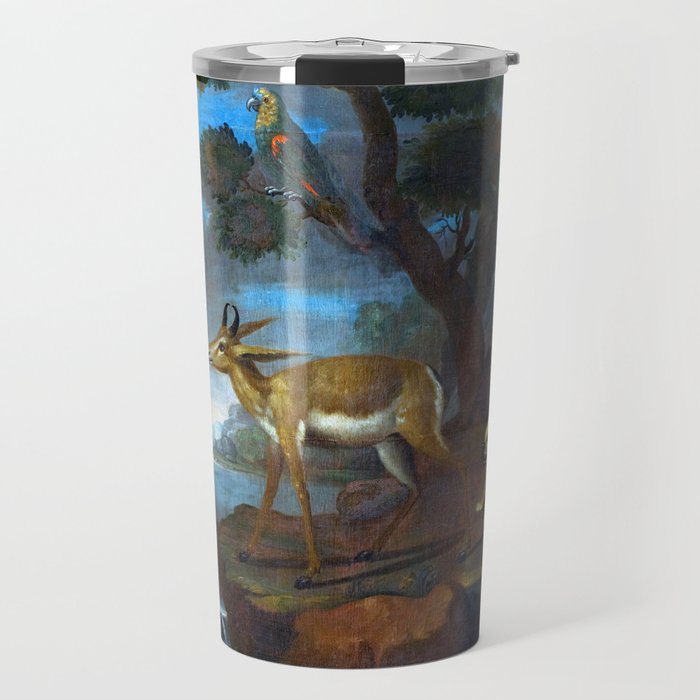 Bengalese Deer Attacked by Pugs Travel Mug