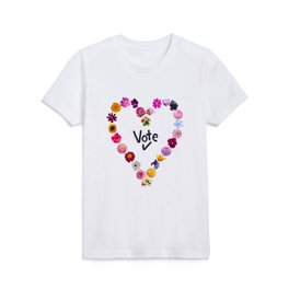 Floral Vote Heart Kids T Shirt