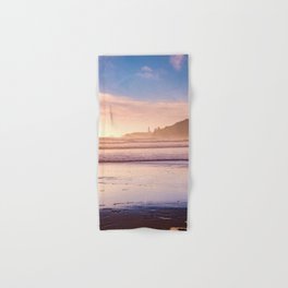 Sunset on the Oregon Coast | PNW Travel Photography | Beach and Waves Hand & Bath Towel
