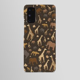 Safari Giraffe, elephants and cheetah pattern  Android Case