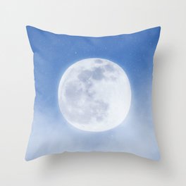 Cloudy Starry Moon Throw Pillow