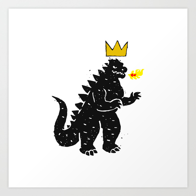 Jean Michel Basquiat S Crown On Japanese Monster Art Print By Murakamistudio Society6