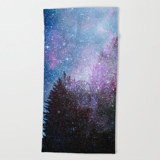 Stars forest..... Cosmic. Beach Towel