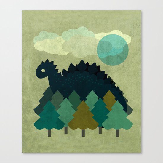 BLUE DINO Canvas Print