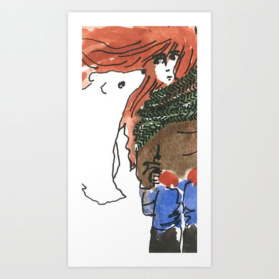 Windy, isn't it, bear? Art Print