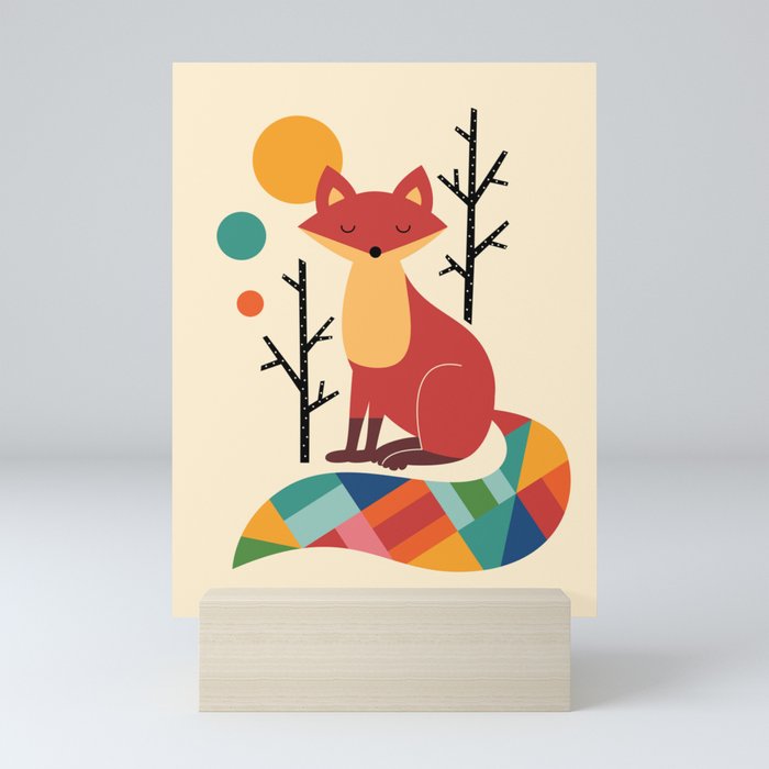 Rainbow Fox Mini Art Print