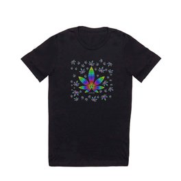 Rainbow Gems Cannabis Leaf T Shirt