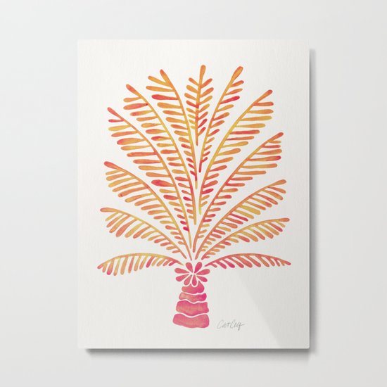 Palm Tree – Peachy Pink Palette Metal Print