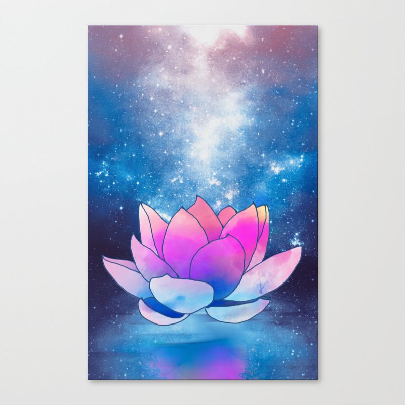 Magic Lotus Flower Canvas Wall Art Picture Print