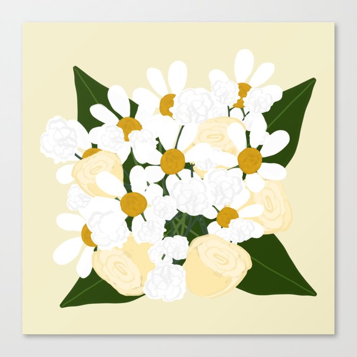 Daisies and Roses Canvas Print